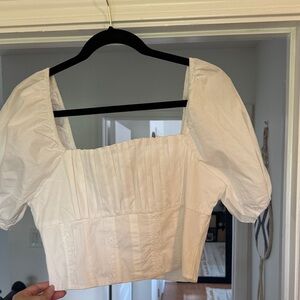Forever 21 White Puff Sleeve Blouse